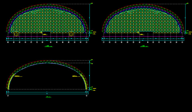 义马跨度110米，拱高35_7米煤棚网架
